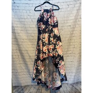 Speechless Size 13 Hi Low Halter Dress Floral Print Pockets Prom Formal NWT